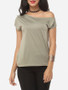 Casual Plain Delightful One Shoulder Casual-t-shirt