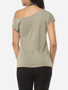 Casual Plain Delightful One Shoulder Casual-t-shirt