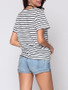 Casual Striped Batwing Exquisite Round Neck Short-sleeve-t-shirt