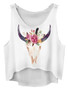 Casual Round Neck Printed High-Low Cropped Sleeveless T-Shirt