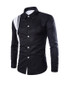 Casual Turn Down Collar Patchwork Color Block Men Shirt