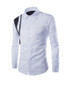 Casual Turn Down Collar Patchwork Color Block Men Shirt