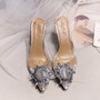 Pointed Clear Crystal Cup High Heel