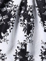 Casual Modern Black White Round Neck Printed Skater Dress