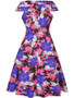 Casual V-Neck Exquisite Floral Printed Skater Dress