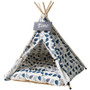 Forest Leaves Dog Teepee with Soft Dog Bed