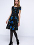 Casual Floral Printed Vintage Awesome Open Shoulder Skater Dress