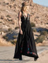 Bohemia Embroidered Sleeveless Split-front Maxi Dresses