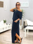 Solid Color Split-side Maxi Dress