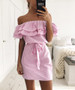 Womens Summer Boho Mini Dress Ladies Strapless Casual Beach Party Shirt Dresses