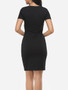 Casual Plain Sexy V Neck Bodycon-dress