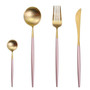 Pink and Gold Cutlery Dinnerware Set