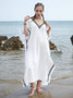 Loose Plus Size V-neck Beach Cover-ups