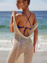 Solid Backless Hollow Beach Cover-ups