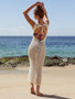 Solid Backless Hollow Beach Cover-ups