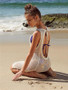 Solid Backless Hollow Beach Cover-ups