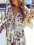 Chiffon Fashion Floral Printed Cover-up Outwear