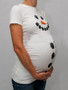 New White Snowman Print Christmas Short Sleeve Round Neck Casual Maternity For Babyshowes T-Shirt