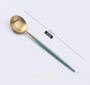 Gold and Turquoise Dinnerware Cutlery Set