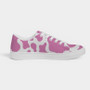 Pink Cow Print Women's Faux-Leather Sneakers