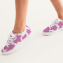 Pink Cow Print Women's Faux-Leather Sneakers