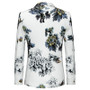 White Winter Flower Pattern Floral Suit Jacket High Quality Blazer Jackets