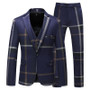 Classic Plaid  Tuxedo Men Classic Men's Suits Formal Jacket Pants Vest Suits