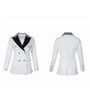 Elegant Black and White Double Breasted Women Tuxedo Blazer Jackets