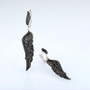 Black Angel's Wing 925 Sterling Silver  Cubic Zirconia Earrings