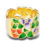 Flower Floral Rings Cubic Zirconia Golden Jewelry Enamel HANDMADE Ring