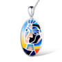 Genuine 925 Sterling Silver Face Ring Earrings Pendant Chic Colorful HANDMADE Enamel Jewelry Set