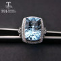 Vintage Concave Cut Blue Topaz Gemstone Ring
