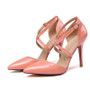 Crossed Strap Sexy High Heels Ladies Pointed Toe Patent Leather Pump