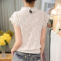 White Mesh Petal Lace  Chiffon O-neck  Sleeveless Top