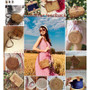 Bamboo Handbags Rattan Bohemian Beach Knitting Straw Bag