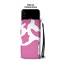 Pink Cow Print Phone Wallet Case
