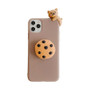 3D Cartoon Biscuit Bear Doll holder Phone Case for iPhone