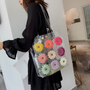 Flower Clear Shopping Bag Transparent Beach Bag Jelly Tote