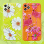 Neon Fluorescent Daisy Flower iPhone 11 Pro Max Case Cute Candy Color Phone Cover