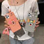 Funny 3D Cartoon Cute Cat iPhone Case Doll Strap Lanyard PopSockets iPhone Cover