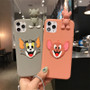 Funny 3D Cartoon Cute Cat iPhone Case Doll Strap Lanyard PopSockets iPhone Cover