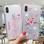 Cute Cartoon Cover Pink Panther iPhone Case Transparent Phone Cases