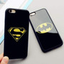 Mirror Cartoon Batman Superman Phone Case For iPhone