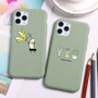 Cute Green Cactus Cartoon İPhone Case Flower Phone Cover