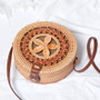 Bohemian Woven Rattan Bag Handmade Round Crossbody Straw Bag