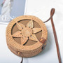 Bohemian Woven Rattan Bag Handmade Round Crossbody Straw Bag