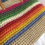 Rainbow Color Rattan Beach Bag Woven Handmade Knitted Large Capacity Tote