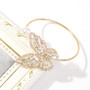 Rhinestone Big Butterfly with Pearl Cuff Bracelet Bangle for Women