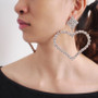 Luxury Crystal Rhinestone Drop Dangle Earrings Women Heart Big Earring