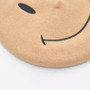 Painter Hat Embroidered Smiley Face Wool Beret Winter Hats For Women